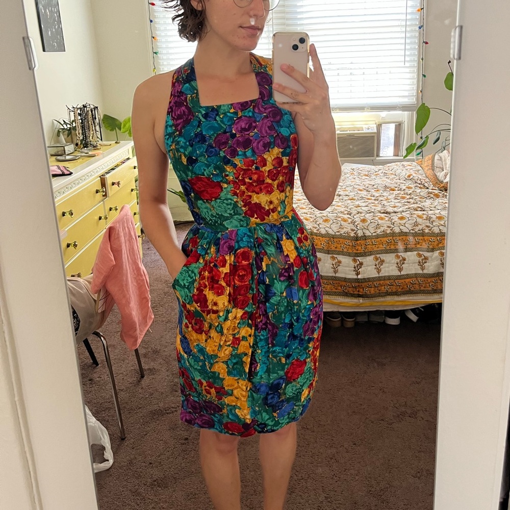 Vintage floral cocktail dress